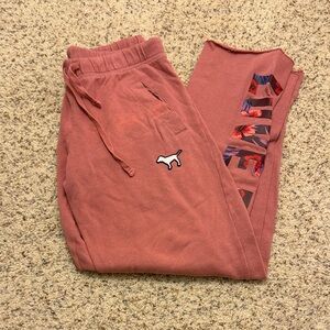 PINK Victoria's Secret Rust Joggers with Logo Detail